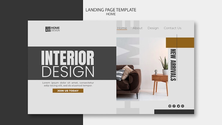 Free PSD minimalist home landing page template
