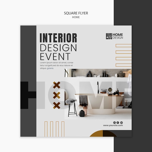 Free PSD minimalist home square flyer template