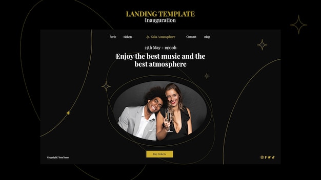 Free PSD minimalist inauguration landing page template