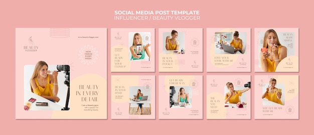 Minimalist influencer instagram post design template