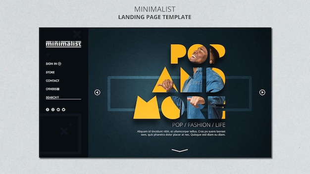 Free PSD minimalist landing page template