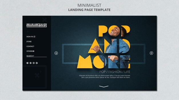 Minimalist landing page template