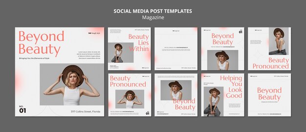 Minimalist magazine instagram post design template