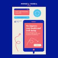 PSD gratuito design minimalista dell'aletta di filatoio della bandiera medica