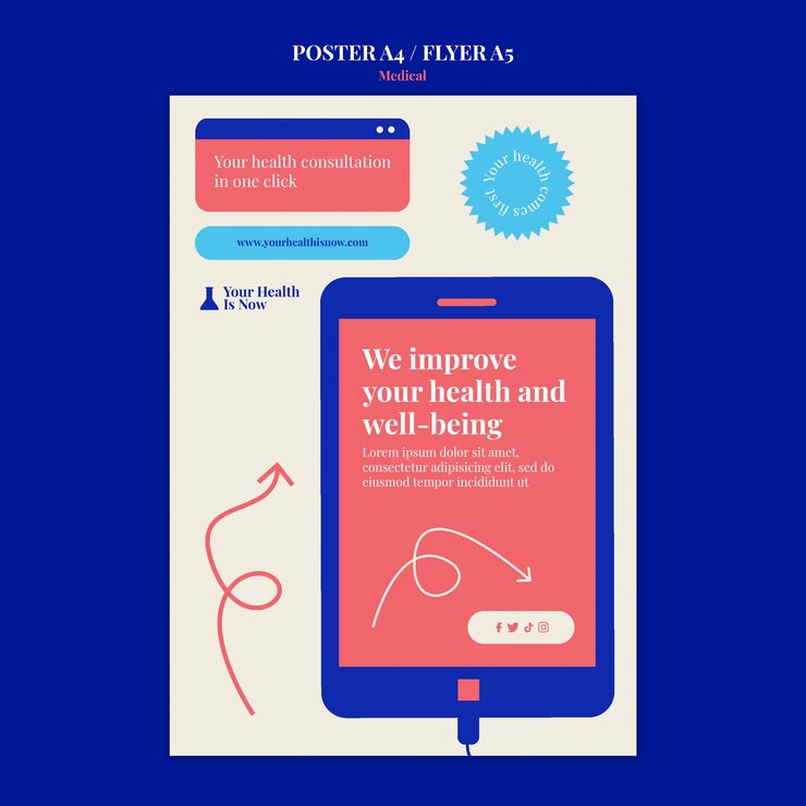 Free PSD minimalist medical banner flyer design