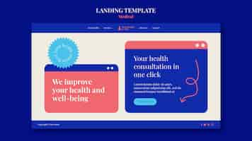 Free PSD minimalist medical landing page template design