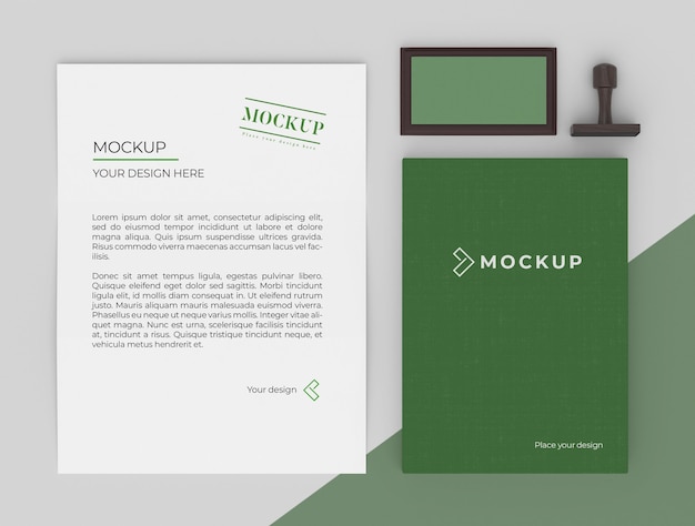 Minimalist mock-up stationery arrangement