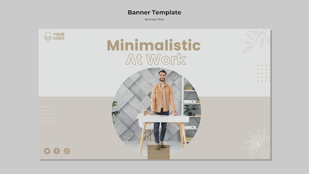 Free PSD minimalist office banner design