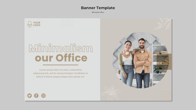 Stile minimalista banner per ufficio