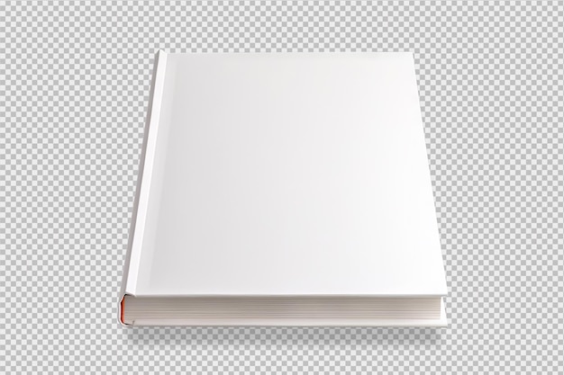 Free PSD minimalist photo of a white hardcover book isolated on a transparent background