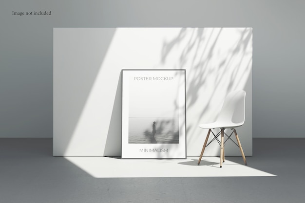 Minimalist Poster And Photo Frame Mockup With Shadow