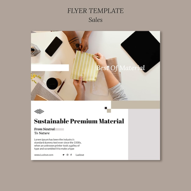 Free PSD minimalist sales square flyer