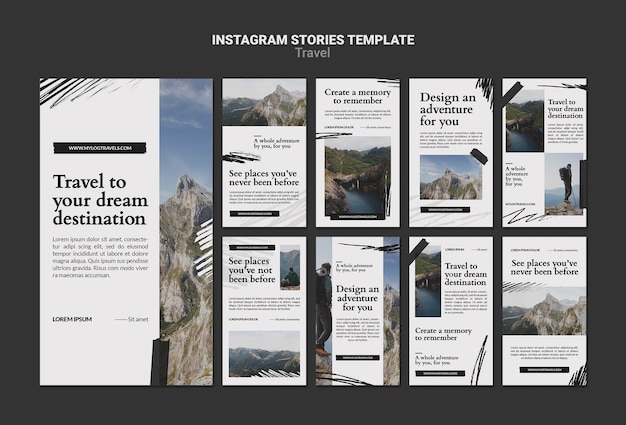 Minimalist scrapbook instagram stories design template