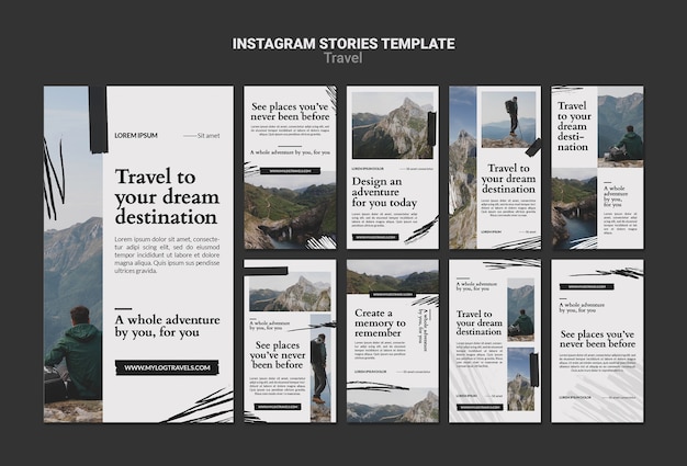 Free PSD minimalist scrapbook instagram stories design template