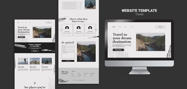 Minimalist scrapbook web design template