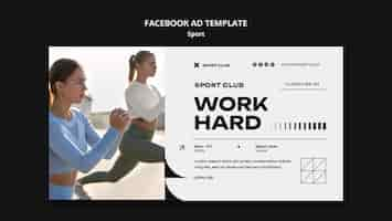 Free PSD minimalist sport concept facebook template