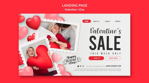 Minimalist valentine's day sale landing page template