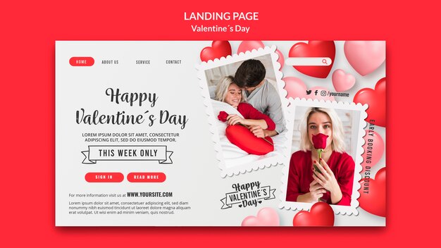 Minimalist valentine's day sale landing page template