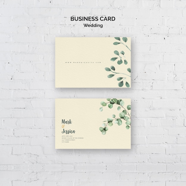 Free PSD minimalist wedding business card
