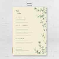 Free PSD minimalist wedding menu