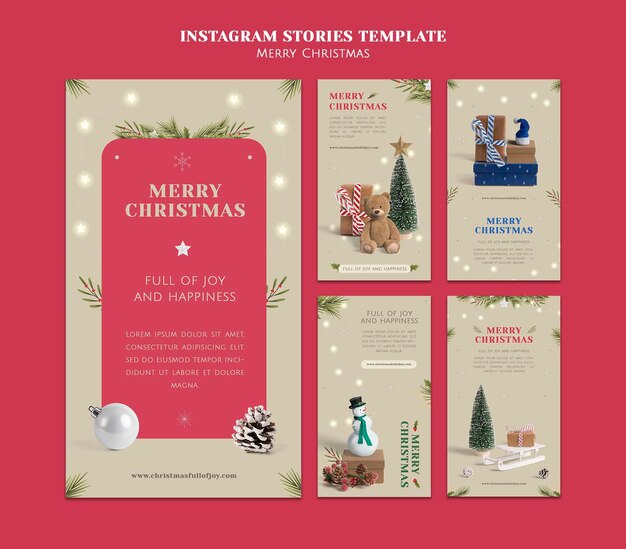 ミニマルなクリスマスのInstagramストーリーコレクション