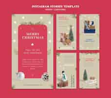 Free PSD minimalistic christmas instagram stories collection