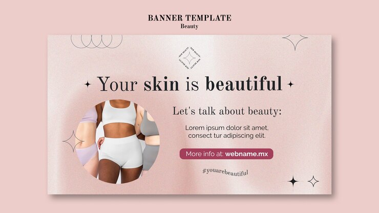 Free PSD minimalistic design banner of beauty template
