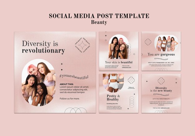 Minimalistic design instagram post of beauty template