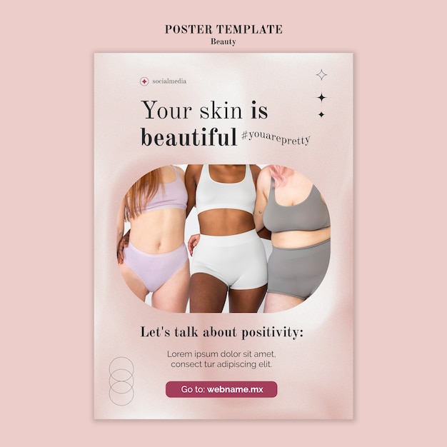 Minimalistic design poster of beauty template