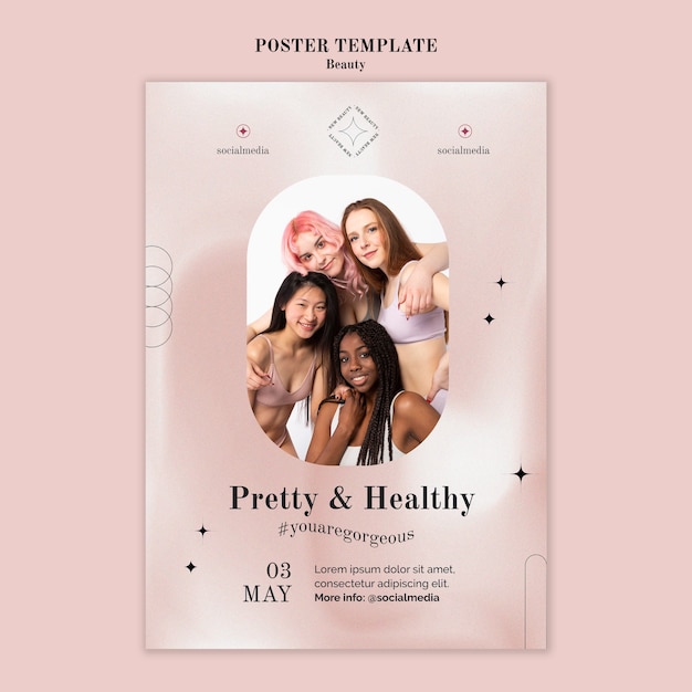 Free PSD minimalistic design poster of beauty template