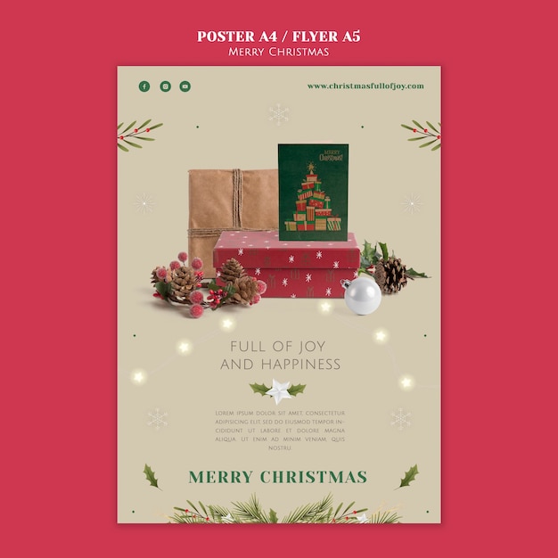 Free PSD minimalistic festive christmas print template