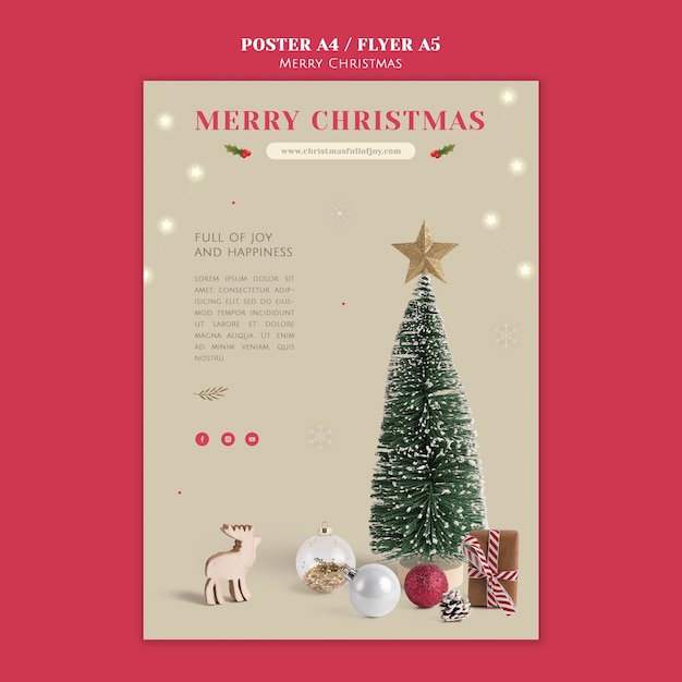 minimalistic festive christmas print template