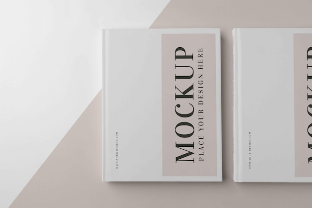 Minimalistic mock-up book arrangement