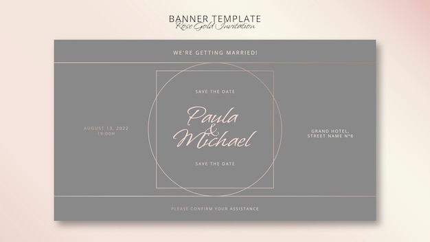 PSD gratuito banner design minimalista in oro rosa