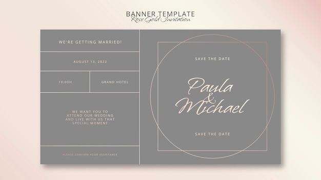 Free PSD minimalistic rose gold banner design