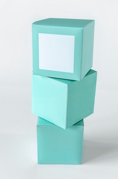 민트 그린 포장 상자 모형