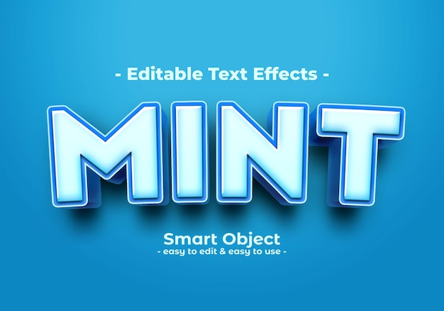 Бесплатный PSD mint-text-style-эффект