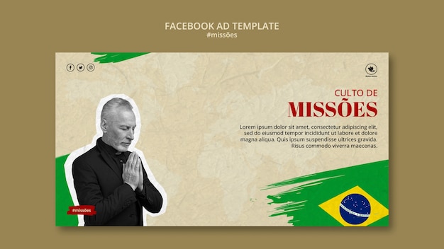 Free PSD mission service facebook template