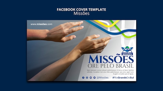 PSD gratuito il modello di copertina di facebook di missoes