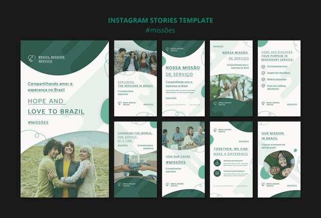 Missoes instagram story template set