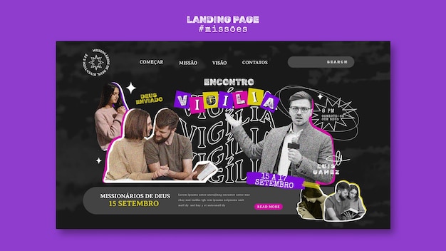 Free PSD missoes landing page template