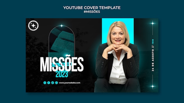 Il modello di copertina di youtube di missoes