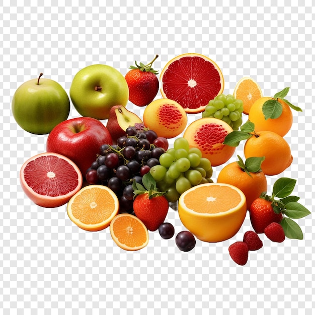 PSD gratuito mescolare frutta png isolata su sfondo trasparente