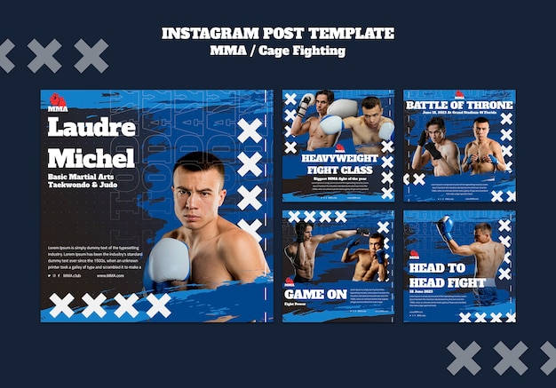 Free PSD mixed martial arts instagram posts template