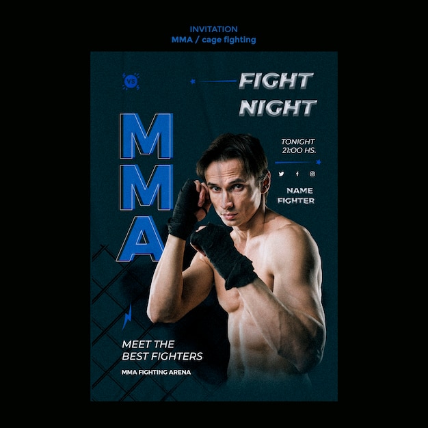 Mixed martial arts invitation template