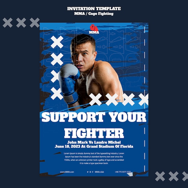 Mixed martial arts invitation template