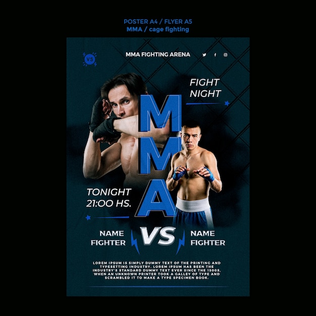 Free PSD mixed martial arts poster template