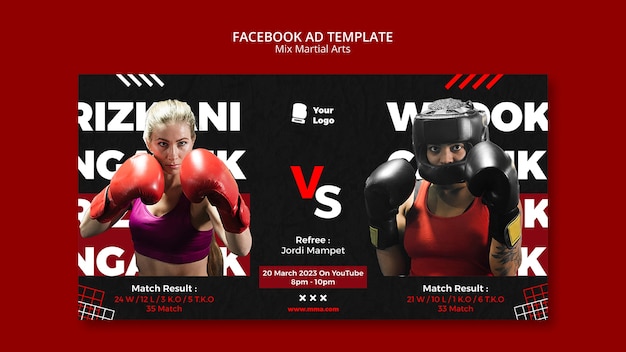 Free PSD mixed martial arts template design