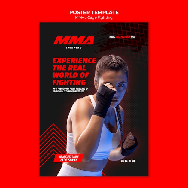 무료 PSD mma 스포츠 템플릿 디자인