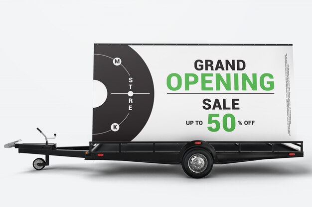 Download Mobile billboard trailer with car mockup PSD file ...